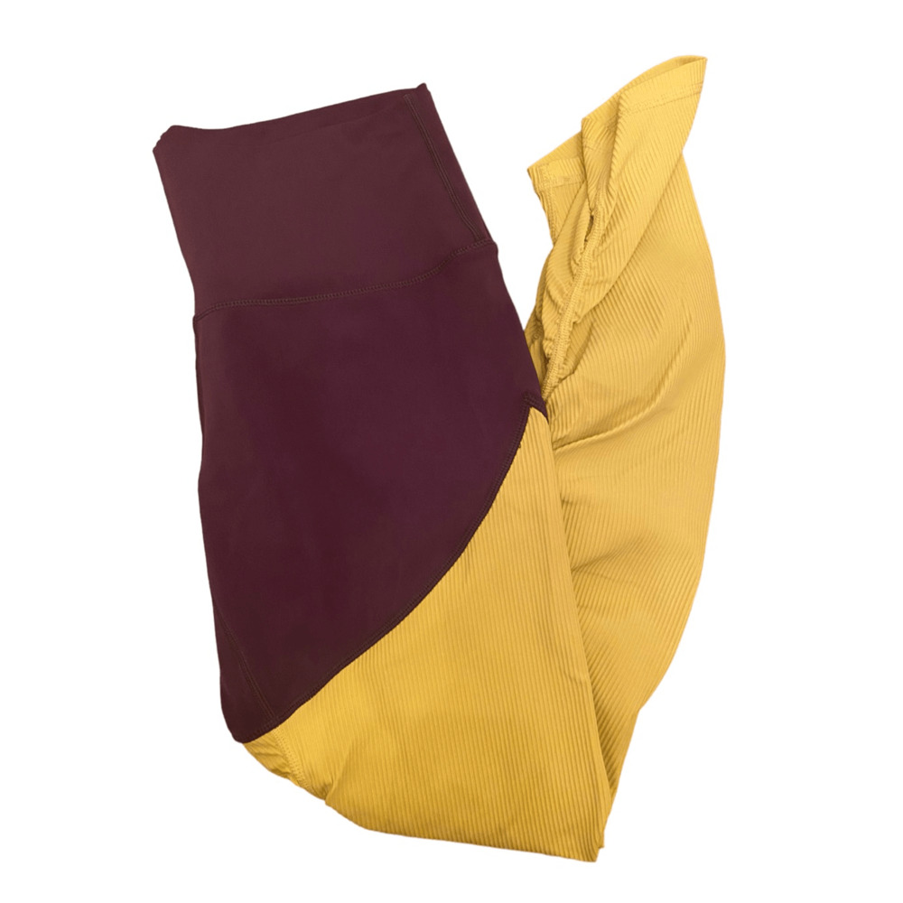 ZYIA Active Parallel Luxe Leggings Ruched Two Tone Pull On Yoga Size 6-8 Purple